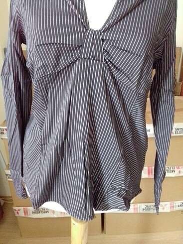 xl Beden Zara bluz hakim V yakalı