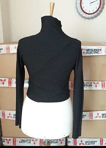 m Beden siyah Renk Kısa crop bluz