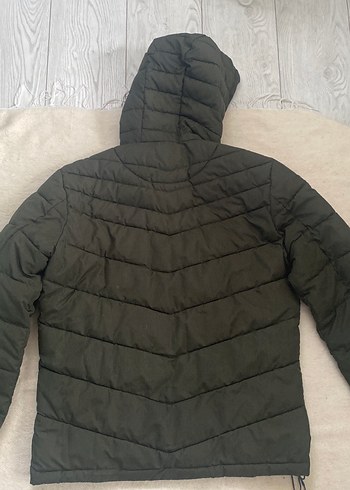 Haki Fermuarlı Kapüşonlu Erkek Mont - Görsel 2