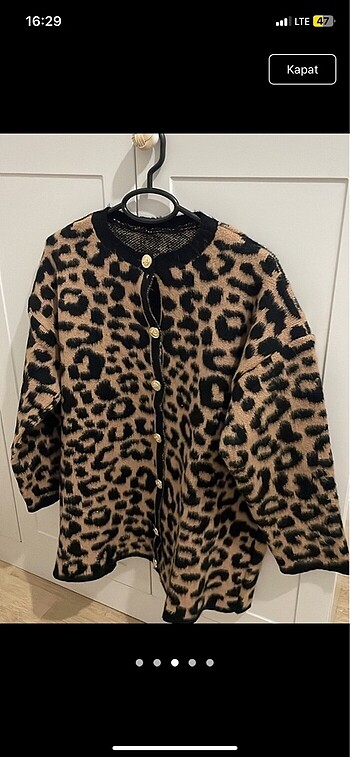 Leopar desenli hırka son 4 - Görsel 3