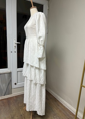 Uzun Beyaz  nikah elbisesi - Görsel 2