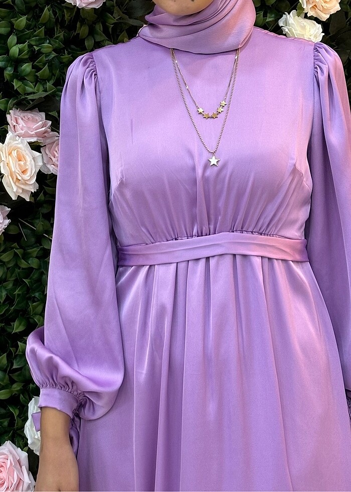 Tesettür saten abiye - Görsel 2