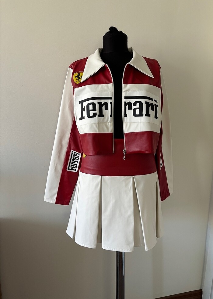 Etek ceket takım ferrari deri - Görsel 4