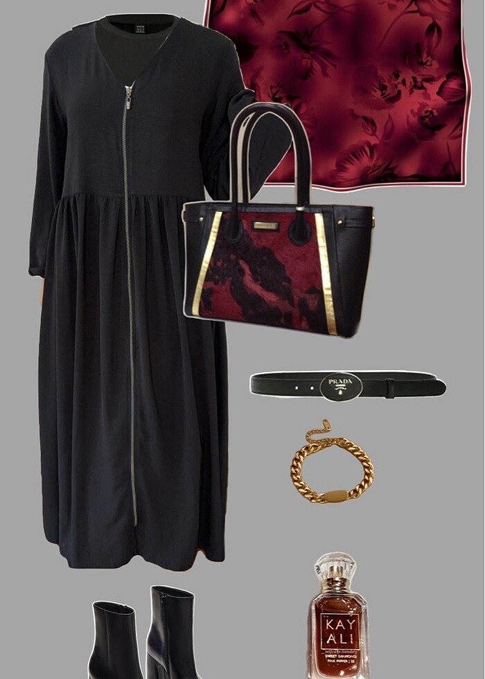 Fermuarlı ferace - Görsel 2