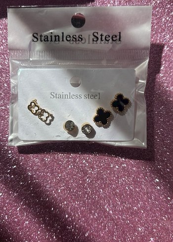 Accessorize Altın Renkli Mini Sıra Küpe Seti
