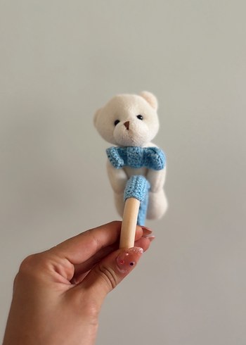 Doğal Ahşap Diş Kaşıyıcı Ayıcık Çıngırak - Görsel 2