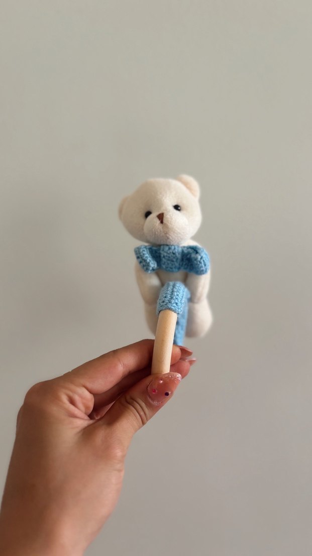 Doğal Ahşap Diş Kaşıyıcı Ayıcık Çıngırak - Görsel 2