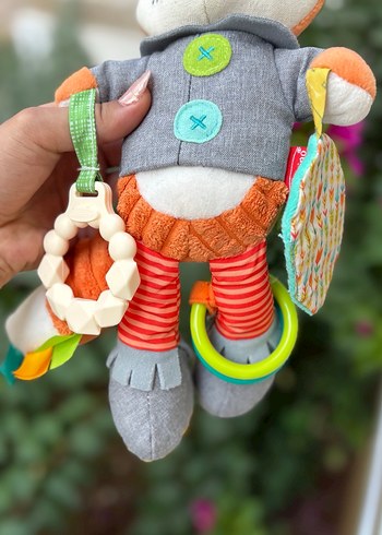 Gri Tilki Diş Kaşıyıcı ve Çıngırak Oyuncak - Görsel 4