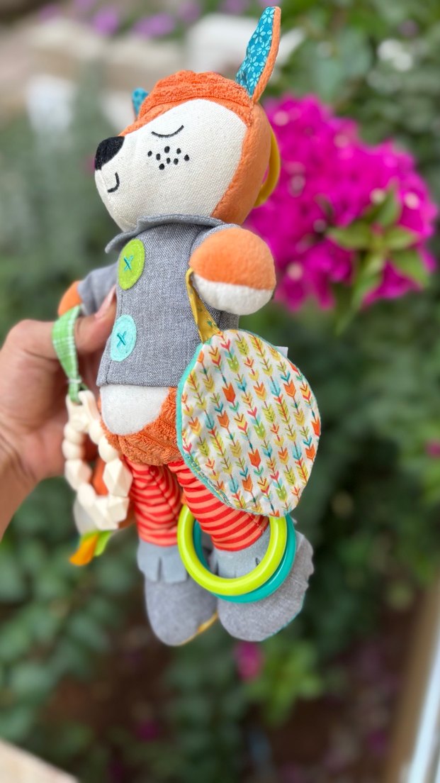 Gri Tilki Diş Kaşıyıcı ve Çıngırak Oyuncak - Görsel 5