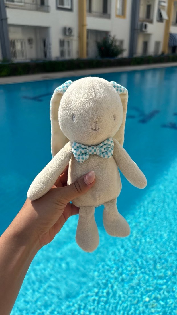 Mavi Pastel Tavşan Peluş Oyuncak - Görsel 2