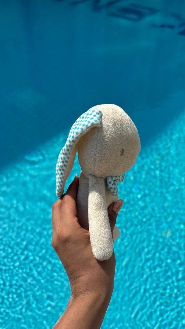 Mavi Pastel Tavşan Peluş Oyuncak - Görsel 3