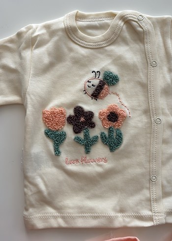 Nakışlı Triko Bebek Kız Takımı - Görsel 2