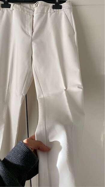 34 Beden beyaz Renk Beyaz kumaş pantolon