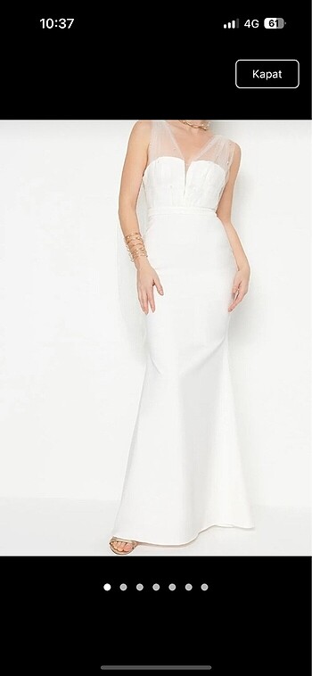 Beyaz nikah bride party elbise
