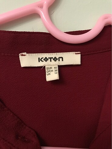 40 Beden bordo Renk #Koton #Gömlek #Tunik