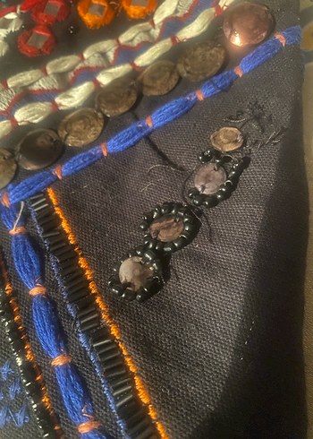 Boncuk İşlemeli Çok Renkli Mini Etek - Görsel 6