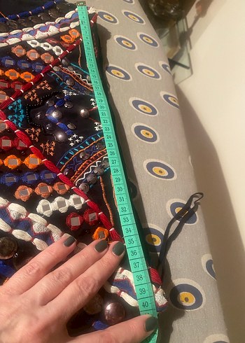 Boncuk İşlemeli Çok Renkli Mini Etek - Görsel 5