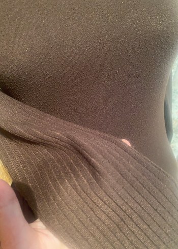 Kadın Kahverengi Boğazlı Dar Kesim Triko - Görsel 2