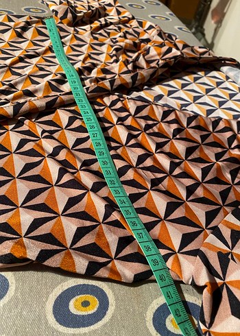 Bohem Uzun Kollu Kahverengi Desenli Elbise - Görsel 5