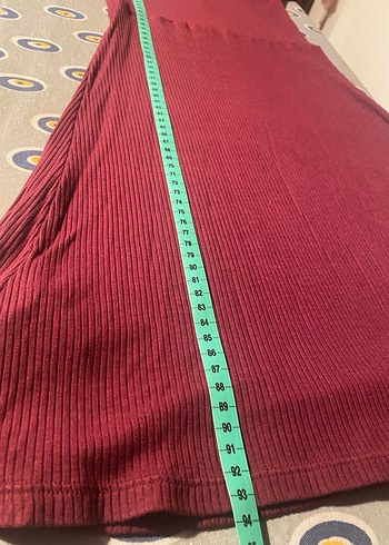 Bordo Uzun Kollu Yüksek Yakalı Elbise - Görsel 4