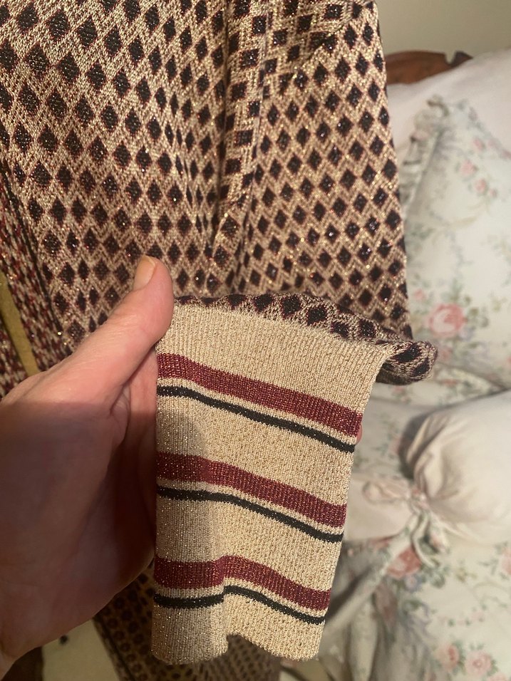 Uzun Kahverengi Desenli Bohem Kadın Hırka - Görsel 2