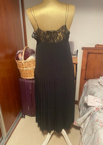 Siyah Straplez Uzun Gotik Elbise - Görsel 3