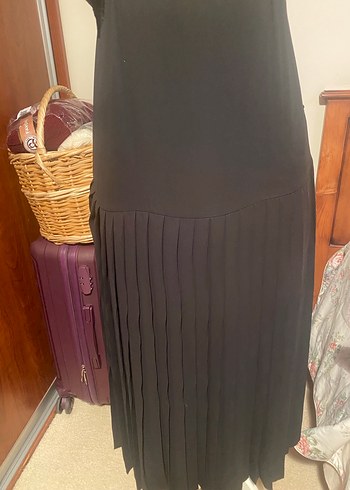 Siyah Straplez Uzun Gotik Elbise - Görsel 4