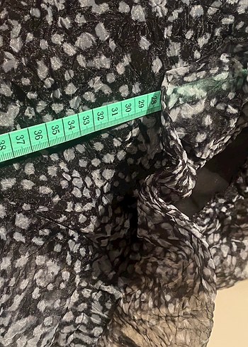 Tek kol Desenli Fırfırlı Uzun Kollu Bluz - Görsel 5