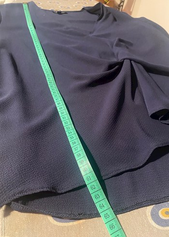 Kadın Lacivert V Yaka Dökümlü Bluz - Görsel 5