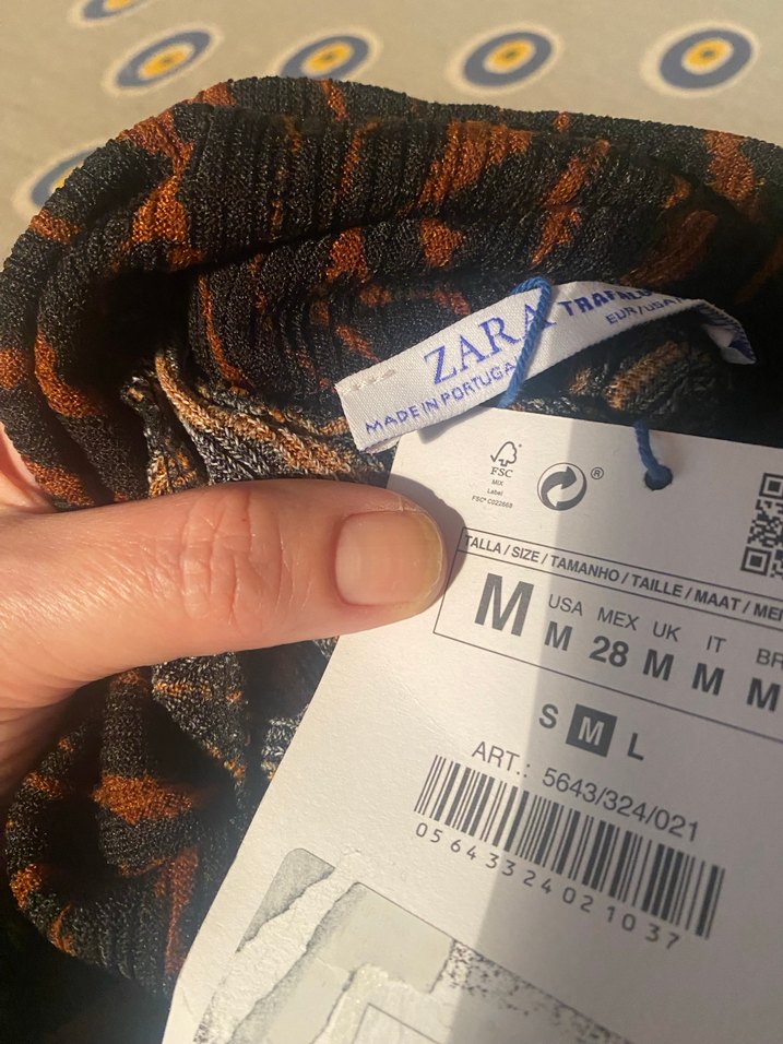 Uzun Kollu Zebra Desenli Kahverengi Elbise - Görsel 4