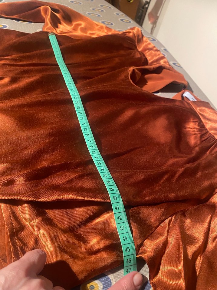 Drapeli saten bluz - Görsel 5