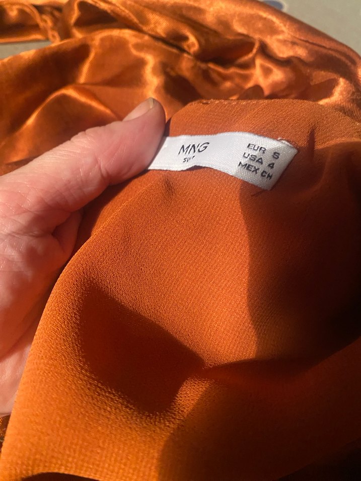 Drapeli saten bluz - Görsel 4