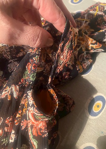 V Yaka Bağcıklı Bohem Uzun Elbise - Görsel 9