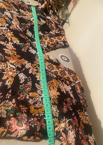 V Yaka Bağcıklı Bohem Uzun Elbise - Görsel 6