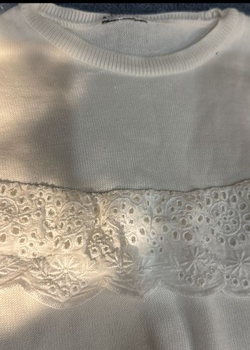 Beyaz Pamuklu Baskılı Kadın Sweatshirt - Görsel 4