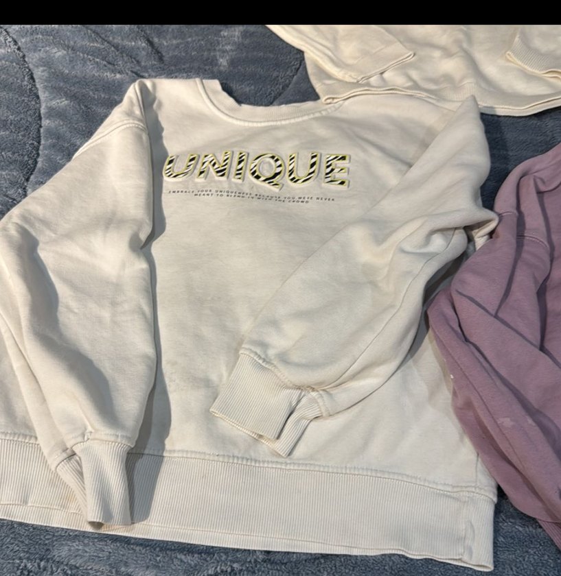 Beyaz Pamuklu Baskılı Kadın Sweatshirt - Görsel 2