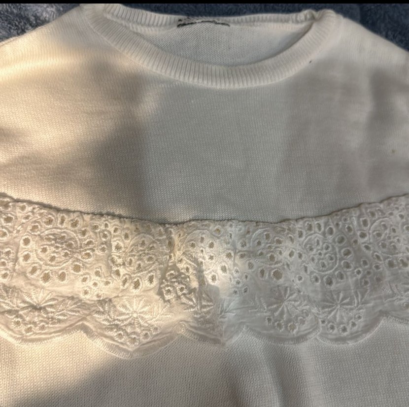 Beyaz Pamuklu Baskılı Kadın Sweatshirt - Görsel 4