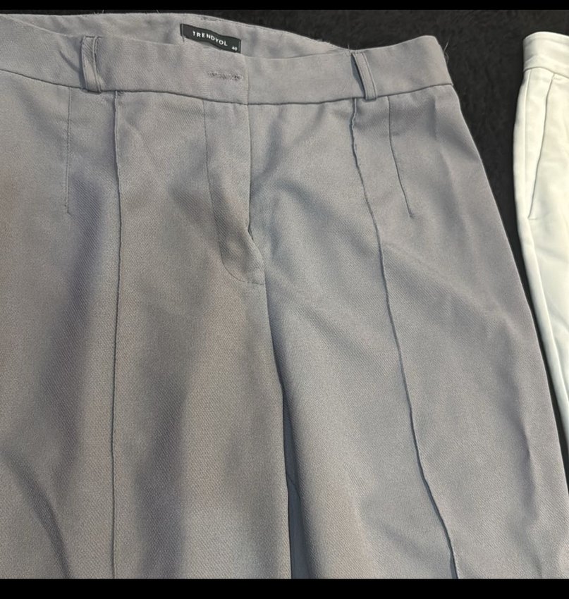 Kadın Gri Kumaş Pantolon - Regular Fit - Görsel 4