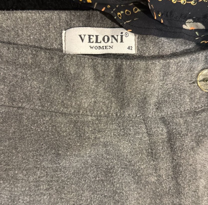 Gri Bağlama Desenli Düğmeli Kadın Kot Pantolon - Görsel 5