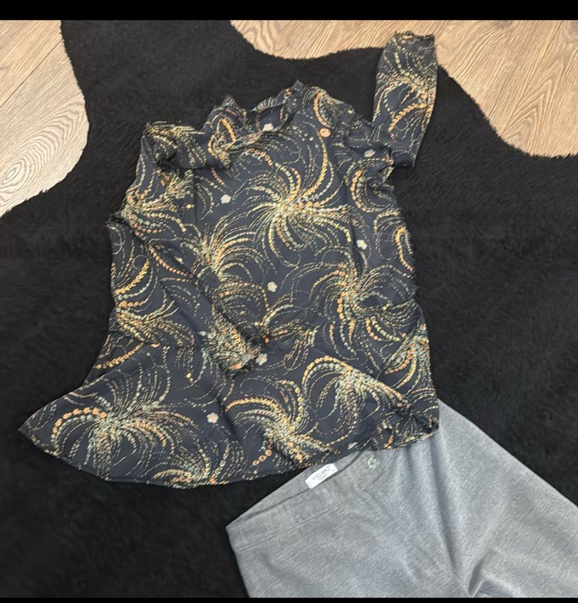 Gri Bağlama Desenli Düğmeli Kadın Kot Pantolon - Görsel 4