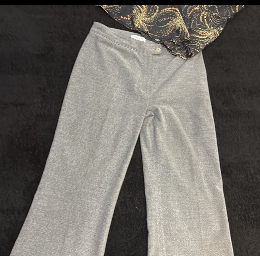 Gri Bağlama Desenli Düğmeli Kadın Kot Pantolon - Görsel 3