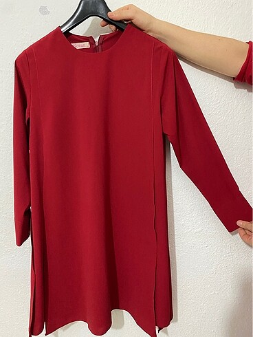 Kırmızı/bordo şık tunik