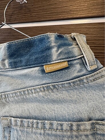 34 Beden mavi Renk Stradivarius Crop Straight Fit Jean