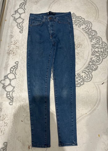2K Kadın Mavi Denim Dar Kesim Pantolon