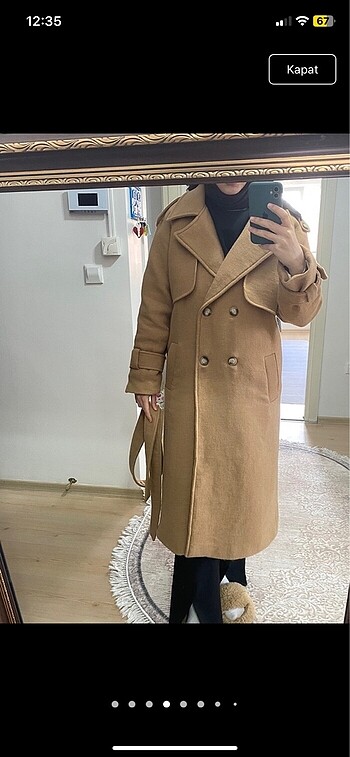 m Beden camel Renk trençkot model kaban