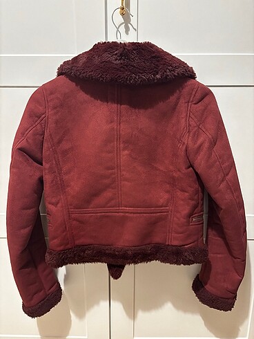 Pull&bear içi kürklü suni süet ceket - Görsel 5