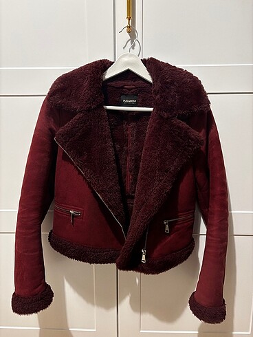 Pull&bear içi kürklü suni süet ceket - Görsel 6