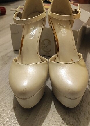Trendyol & Milla İnci beyaz gelin ayakkabısı 15 cm 