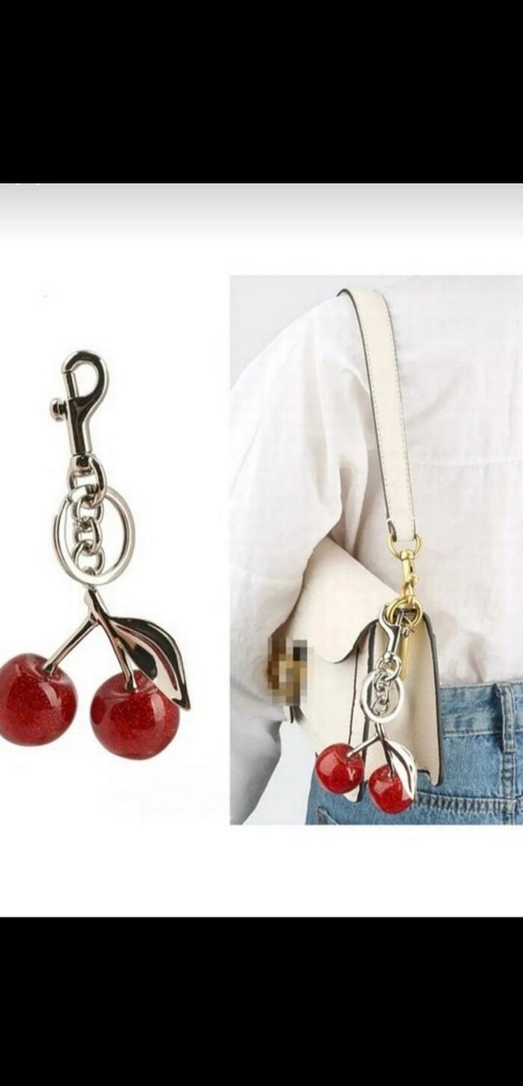 Parlak Kırmızı Kiraz Figürlü Anahtarlık - Görsel 3