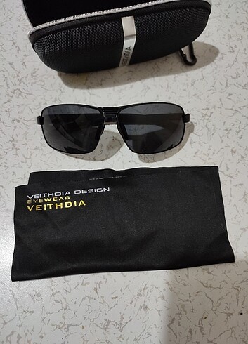  Beden siyah Renk Veithdia Polarize Lens UV400 Retro Güneş Gözlüğü 